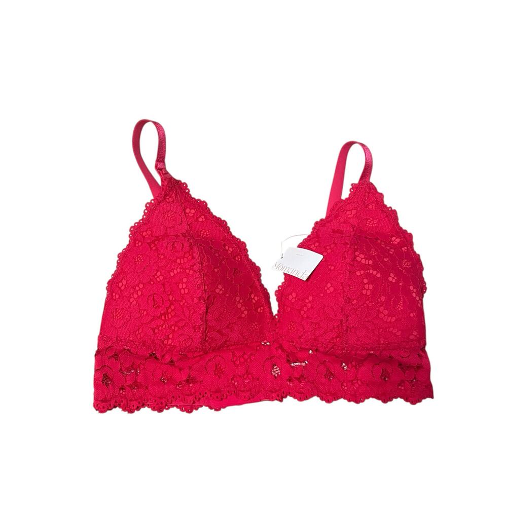 NWT MOMANDA A083 Lace Nursing Bra 38D Wirefree Padded Maternity Bralette Pink